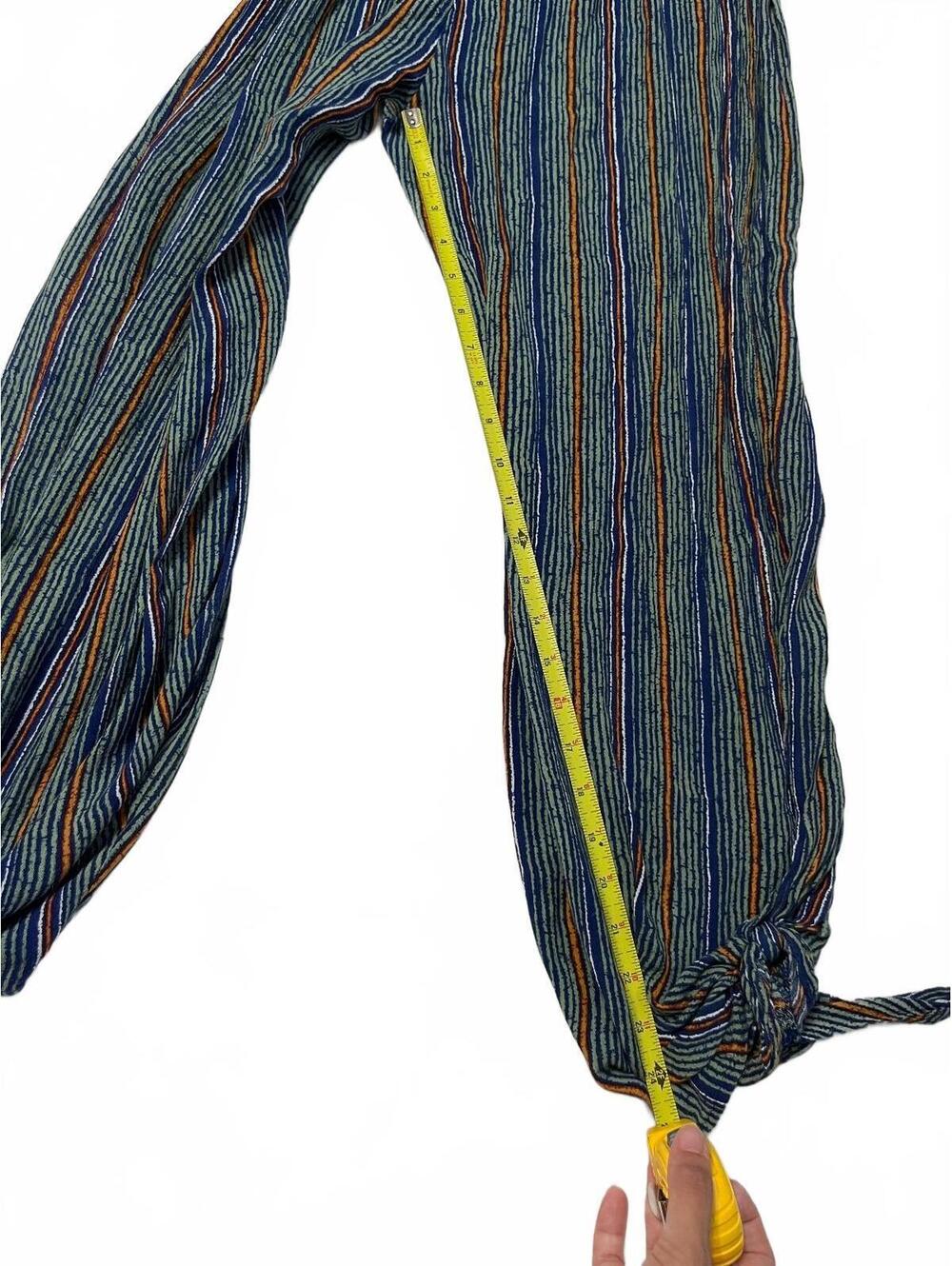 Urban Outfitters Striped Strapless Jumpsuit S Smocked Wide Leg Boho Harem Romper - Picture 5 of 6